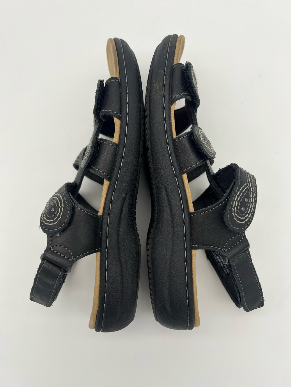 CLARKS Collection Laurieann Vine Black Leather Women Comfort Sandals Size 8 - Picture 7 of 8